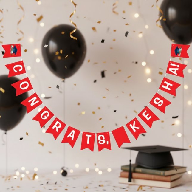 Congrats  Red Graduation Bunting Bann (Creator Uploaded)