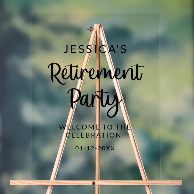 Congrats Retirement Party Welcome Acrylic Sign (Neutral)