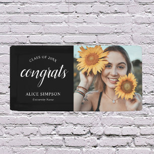 Congrats Script Photo Graduation Banner