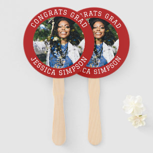 Congrats simple Graduate photo modern Graduation Hand Fan