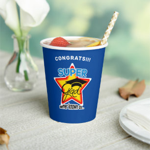 Congrats Super Grad Logo-Editable Photo Colour Tex Paper Cups