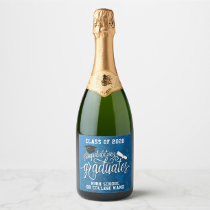 Congrats the Graduates School Graduation Party Sparkling Wine Label
