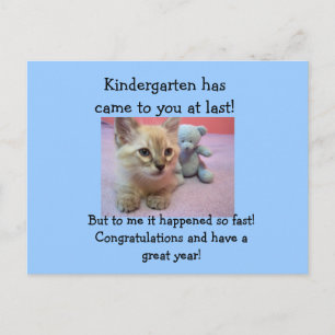 congrats to Kindergartener. Postcard