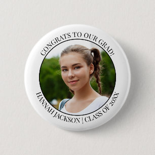 Congrats to Our Grad! Photo - Class of 20xx 6 Cm Round Badge
