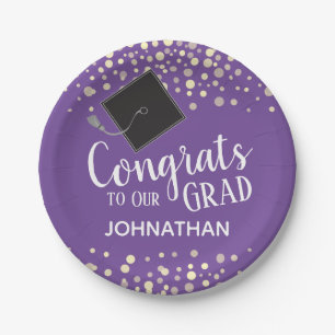 Congrats to Our Grad with Custom Name Paper Plate