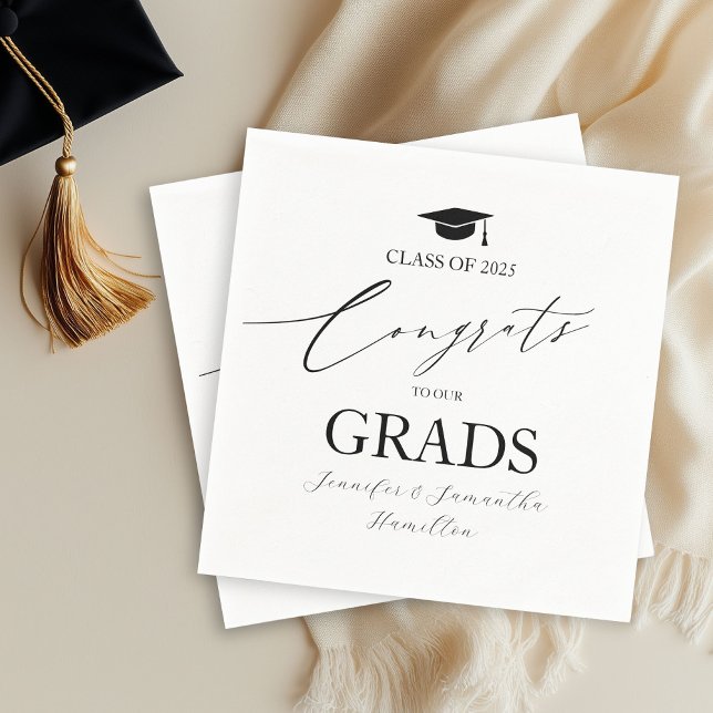 Congrats To Our Grads Twins Graduation Party  Napkin (Creator Uploaded)