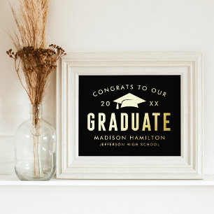 Congrats to our Graduate Black Graduation Party Foil Prints