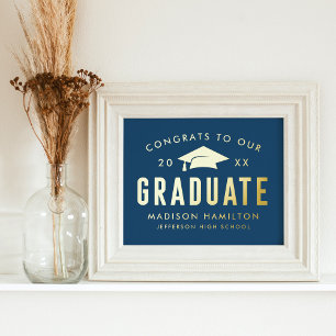 Congrats to our Graduate Navy Graduation Party Foil Prints