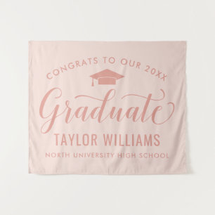Congrats to Our Graduate Rose Gold Graduation Tapestry