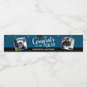 Congrats to the Grad Elegant Silver Photo Water Bo Bottle Label