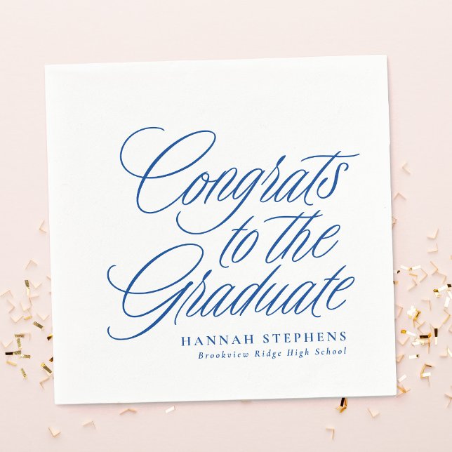 Congrats to the graduate classic blue graduation napkin (Creator Uploaded)