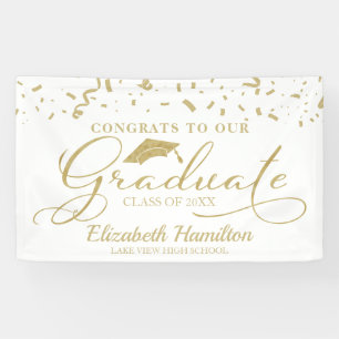 Congrats To The Graduate Gold And White  Banner