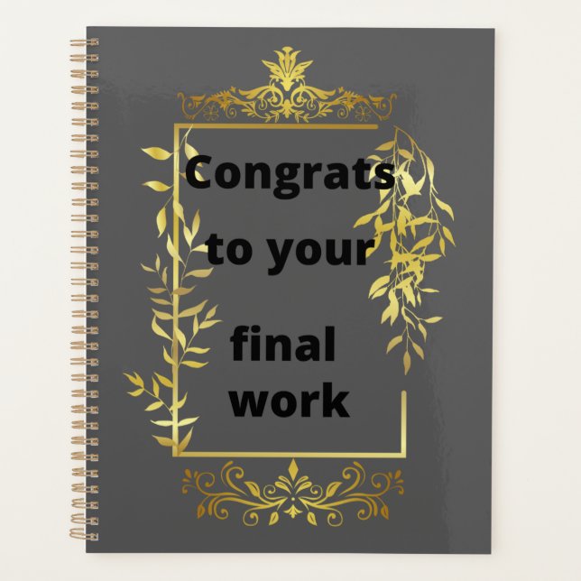 Congrats to your final work planner (Front)