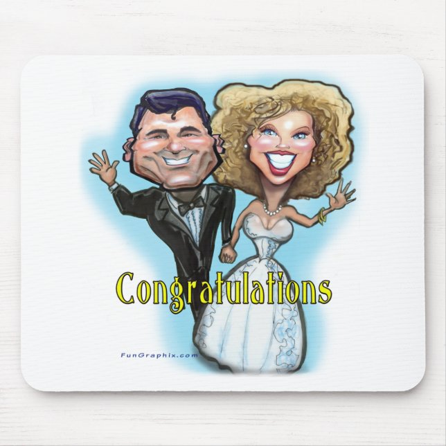 Congrats Wedding Dolls Mouse Pad (Front)