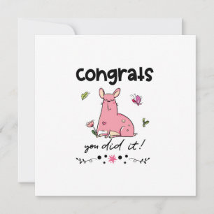 Congrats You Did It Cartoon French Bulldog Humour Card
