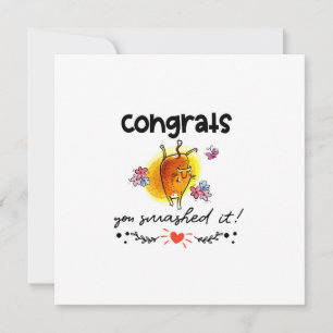 Congrats You Smashed It Cartoon Cat Humour Card