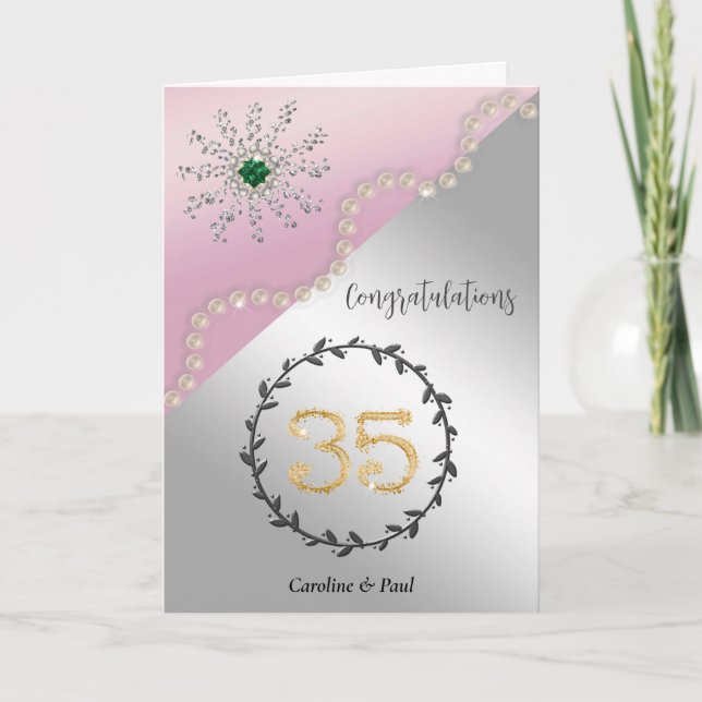 Congratulate Friends on 35th Wedding Anniversary Card (Front)