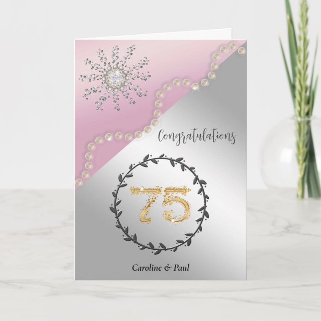 Congratulate Friends on 75th Wedding Anniversary Card (Front)