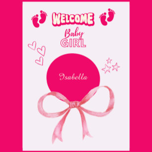 congratulation baby girl welcome typography card