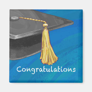 Congratulation Black and Blue Magnet