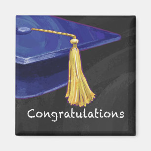 Congratulation Blue and Black Magnet