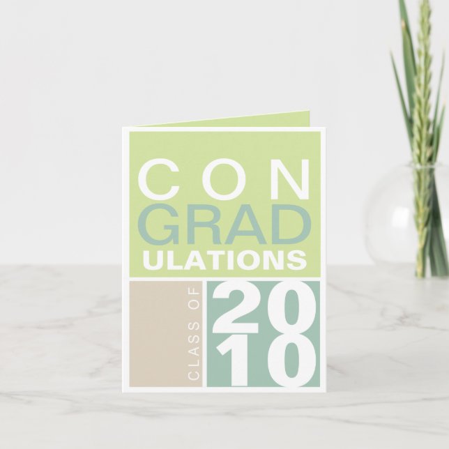 Congratulation class of year green taupe modern card (Front)