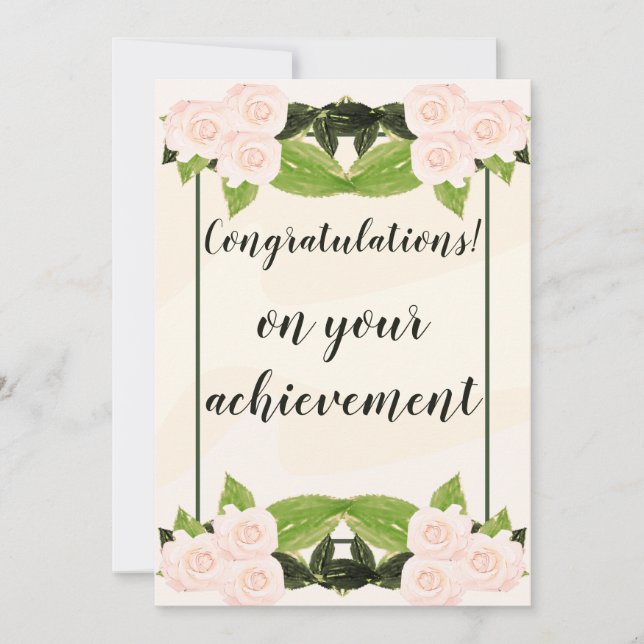 Congratulation Elegant Orange White Roses Card (Front)