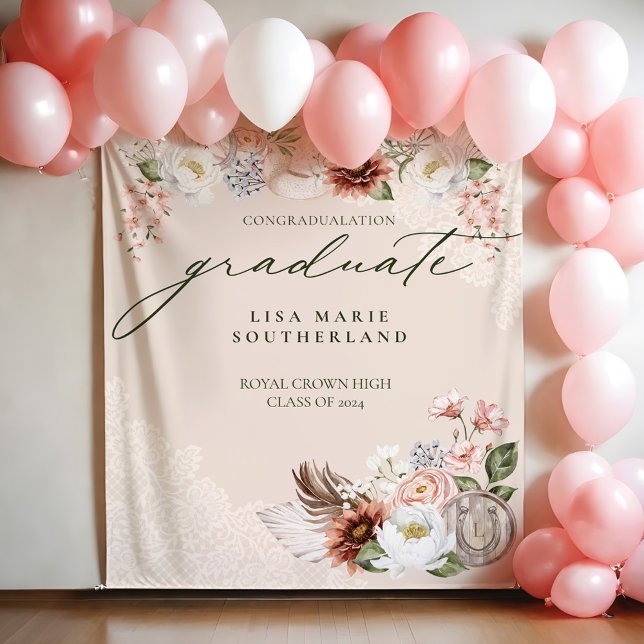 Congratulation Graduate Cowgirl Country Western Tapestry (Congratulation Graduate Cowgirl Country Western Tapestry)