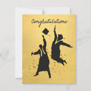 Congratulation Graduation Black and Gold theme  Card