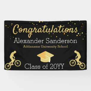 Congratulation Mountain Biker Graduation Banner
