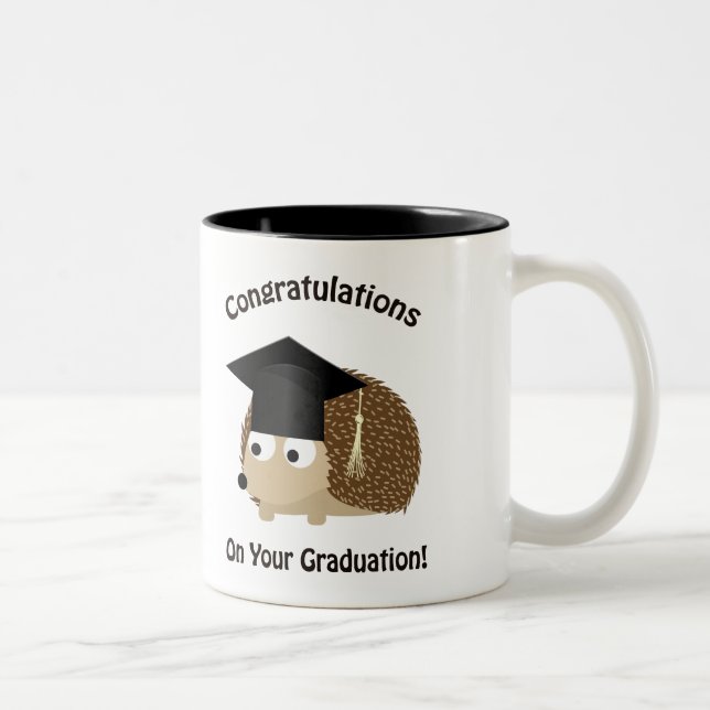 Congratulation on Your Graduation Hedgehog Two-Tone Coffee Mug (Right)