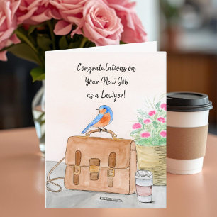 Congratulation on Your New Job as Lawyer Bluebird Card