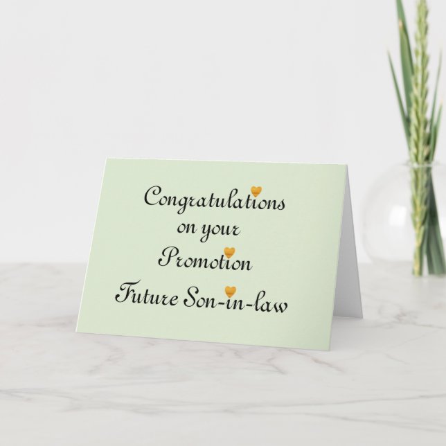 Congratulation on your promotion Future Son-in-Law Card (Front)