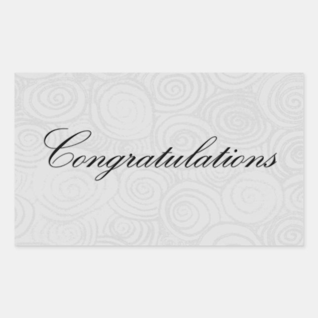 Congratulation Swirls Rectangular Sticker (Front)
