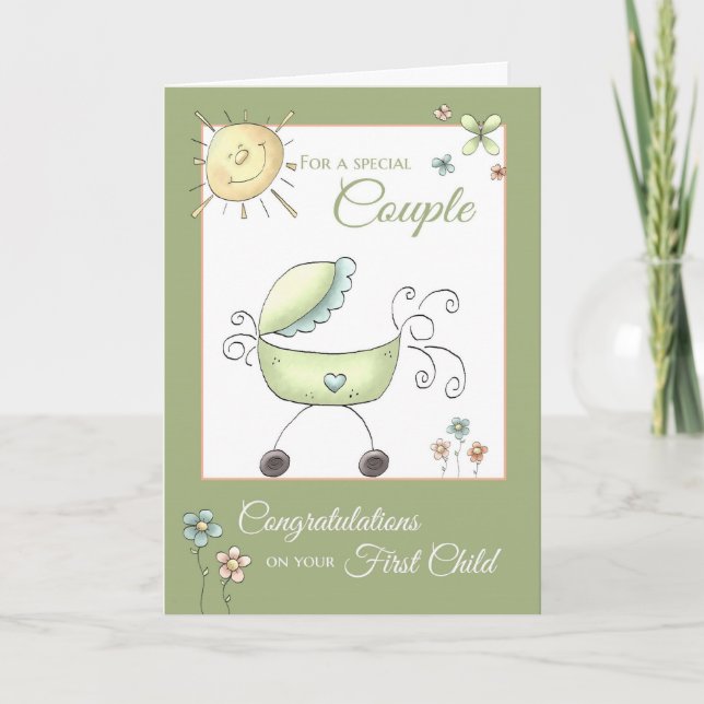 Congratulations 1st child - for couple card (Front)
