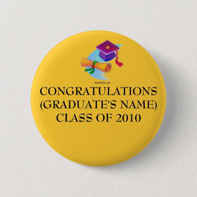 CONGRATULATIONS(2014 Graduation Pin) 6 Cm Round Badge (Front)
