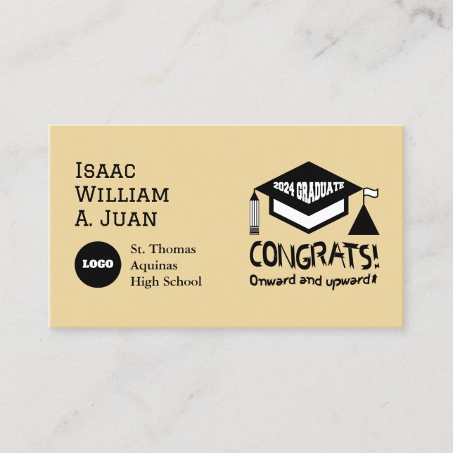 Congratulations, 2024 Graduate! Business Card (Front)