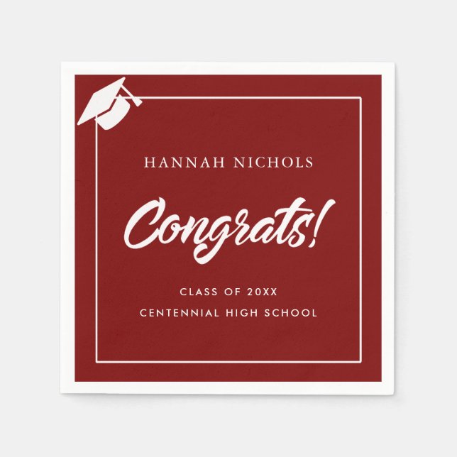 Congratulations 2025 Graduate Graduation Paper  Napkin (Front)