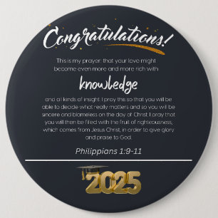 Congratulations 2025 Philippians 1:9-11 Christian 6 Cm Round Badge