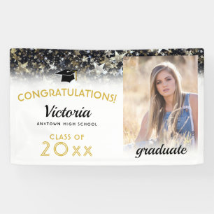 Congratulations 2026 Graduate Gold and White Photo Banner