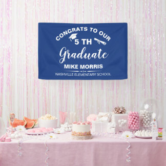Congratulations 5th Grade Graduation Blue Banner