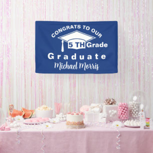 Congratulations 5th Grade Graduation Blue Banner