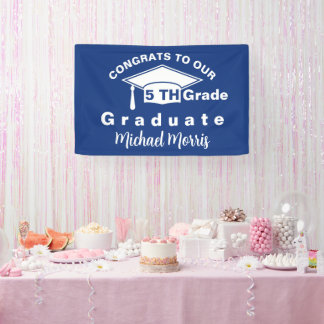 Congratulations 5th Grade Graduation Blue Banner