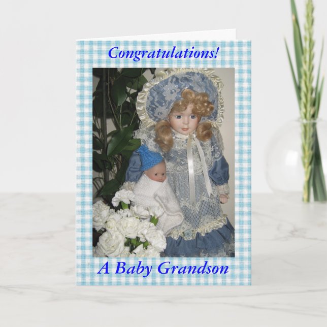 Congratulations a baby grandson card (Front)