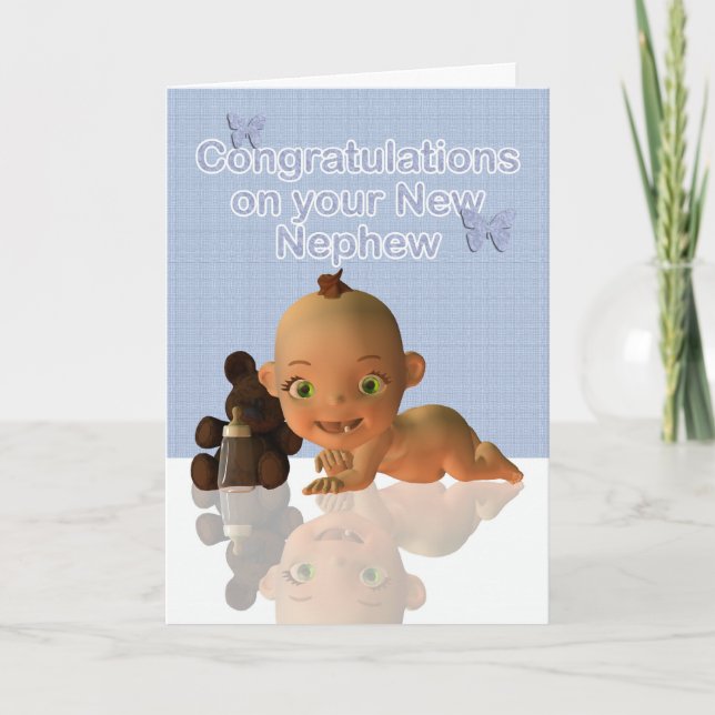 Congratulations A Beautiful Baby boy Aunt and Uncl Card (Front)