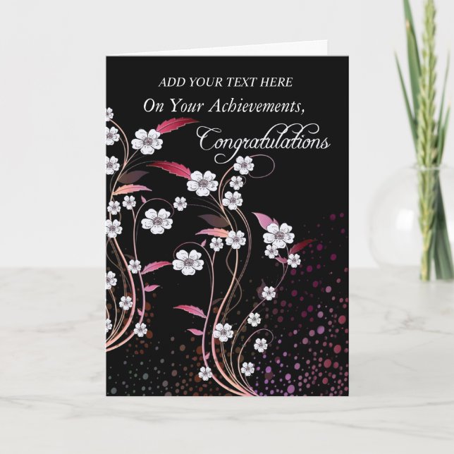 Congratulations / Achievement  Flourish Of Pansies Card (Front)