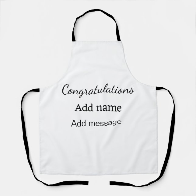 Congratulations add name message simple graduate  apron (Front)