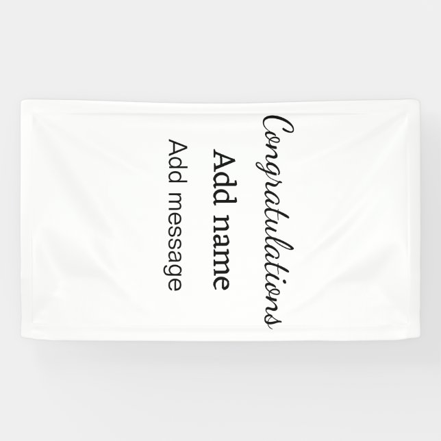 Congratulations add name message simple graduate  banner (Horizontal)