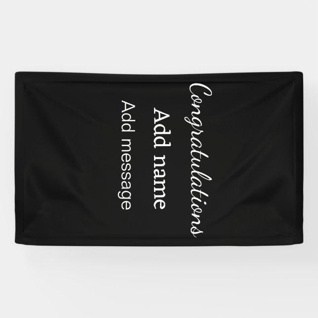 Congratulations add name message simple graduate  banner (Horizontal)