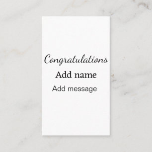 Congratulations add name message simple graduate  business card